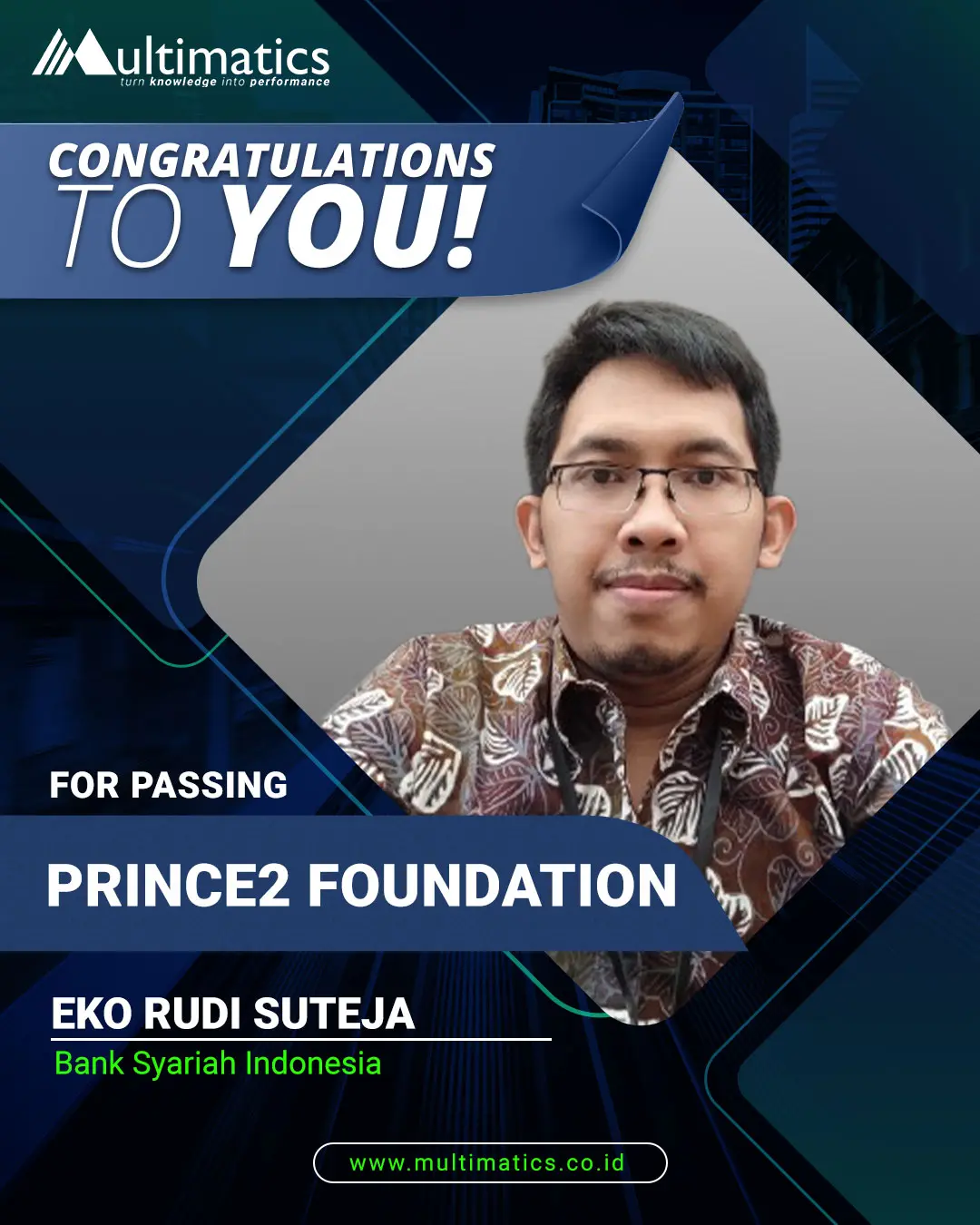 Eko Rudi Suteja (Testimonial Prince2 Foundation)